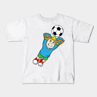 Boy as Goalkeeper with Soccer ball Kids T-Shirt